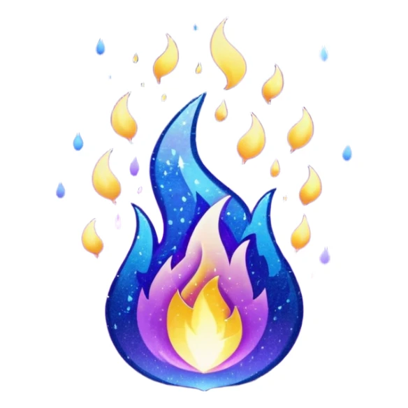 navy blue glitter fire in blue tones  sticker