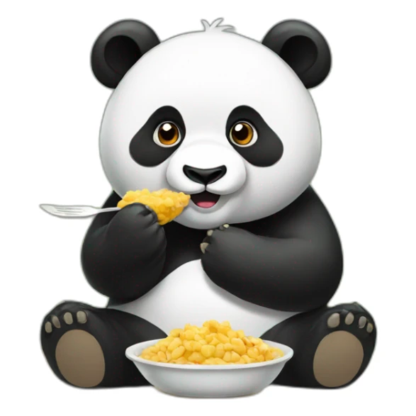 Panda eating food sticker
