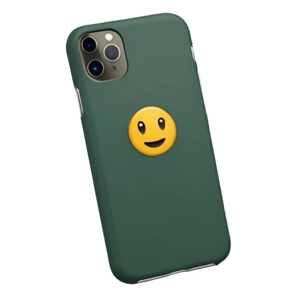 dark green case on white iPhone, minimalism, no emojis sticker
