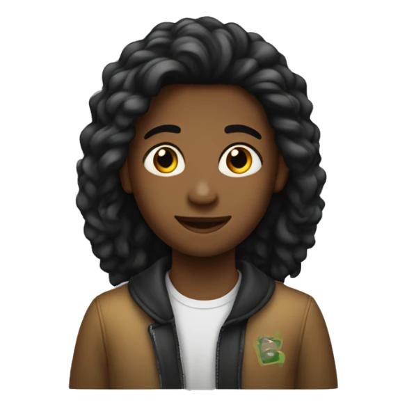 joven de 13 años con pelo negro sticker