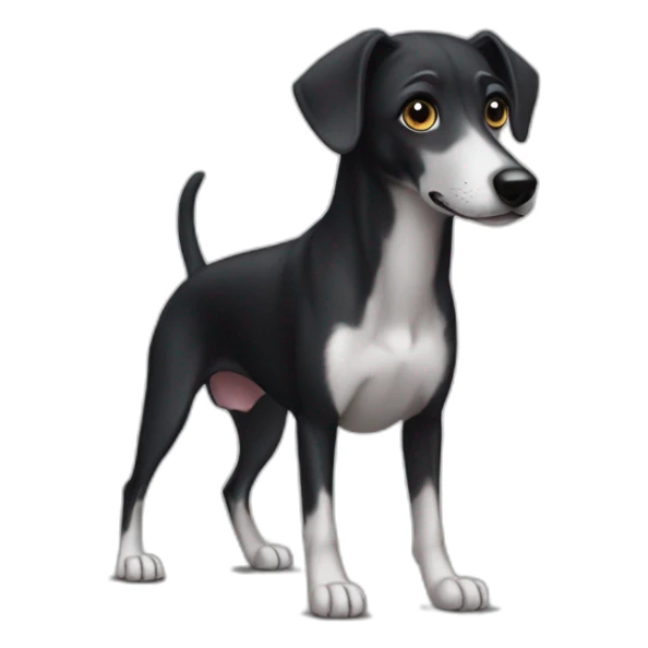 Son of a black greyhound and a black labrador sticker