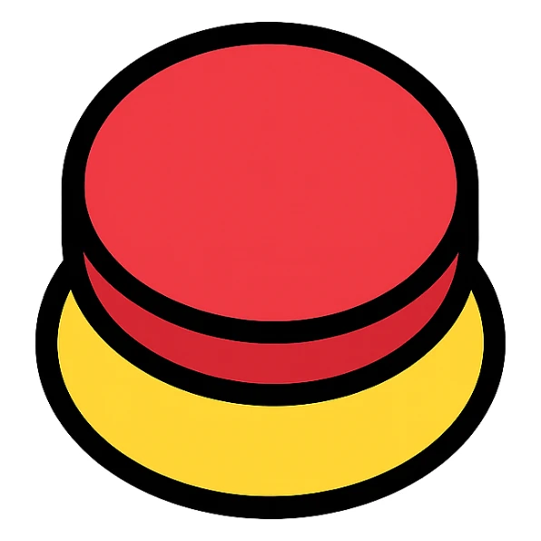 red button with black outlines sticker