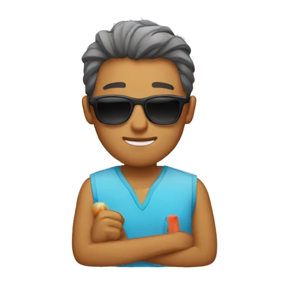 Man wearing sunglasses in the summer sticker