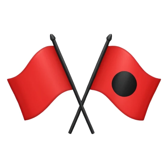 Creat an flag win red and black colour only colour not designs half in red and another half in black  by dividing equaly single flag sticker