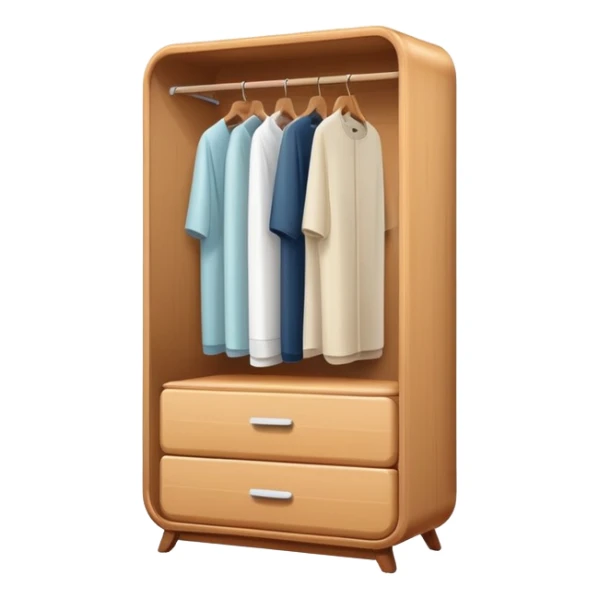 minimalist wardrobe furniture with clean lines and rounded corners sticker