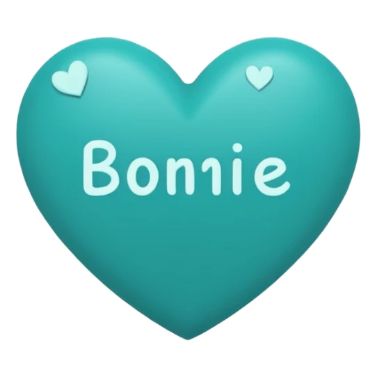 Teal heart with little hearts and Bonnie wording sticker