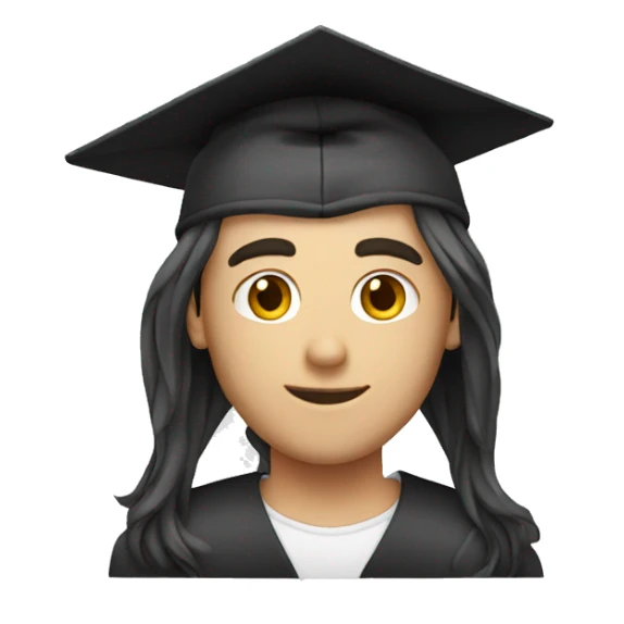 Vruazy graduate Male long Hair sticker
