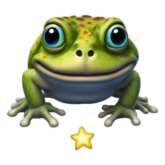 bufo with shooting stars out of eye sockets sticker