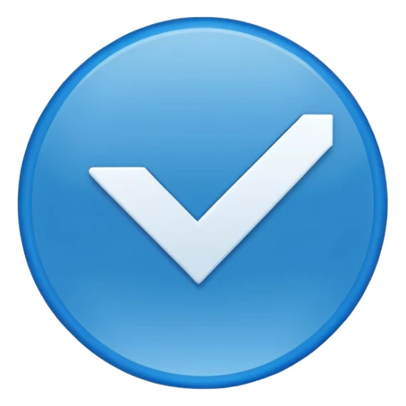 Una raya como ✔️ así pero azul y un círculo  sticker