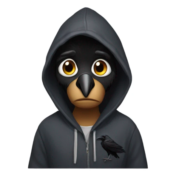 A raven wearing a hoodie  sticker