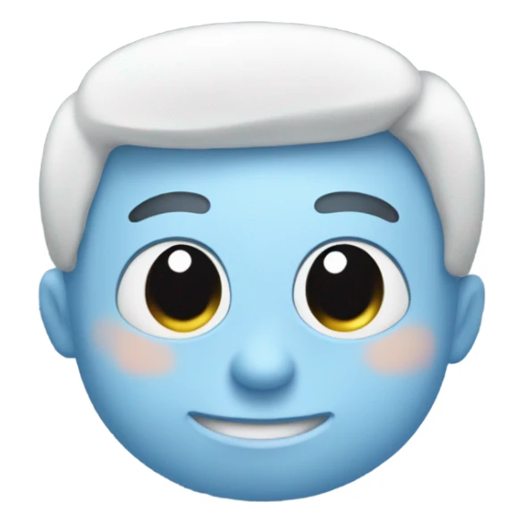 light blue soft square emoji saying "freelo" with big white words. sticker