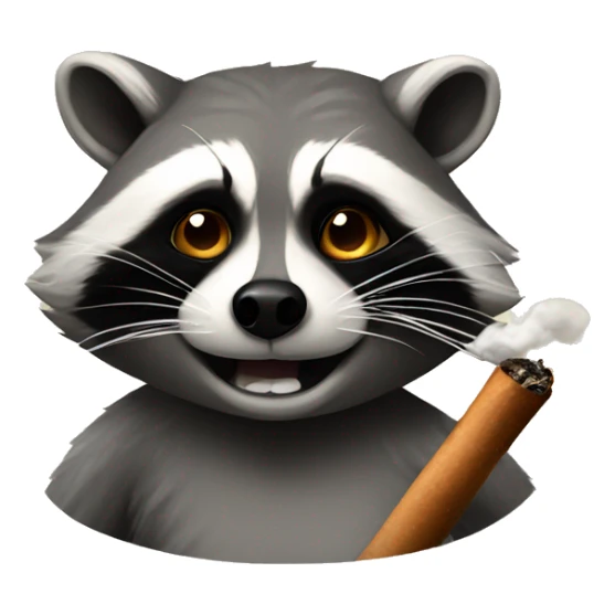 Raccoon smoking  sticker
