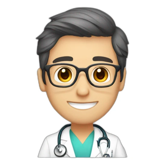 doctor, joven, cabello corto, rubio, con lentes, con titulo GRACIAS sticker