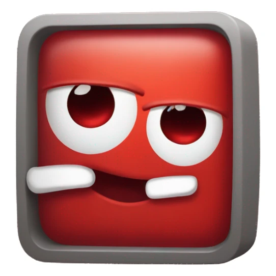 red rectangle with rounded edges emotion of surprise sticker