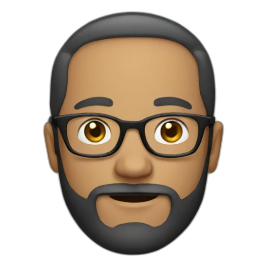 A guy with glasses and a beard sticker