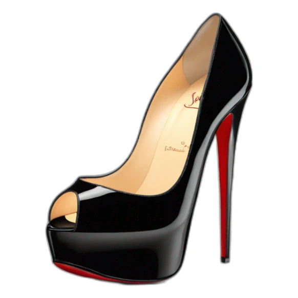 Louboutin Black patent Leather Lady Peep Toe Platform sticker