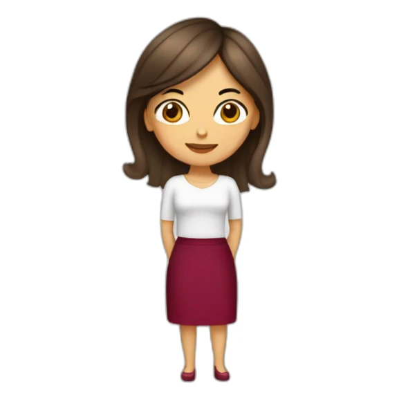 Mujer blanca, cabello vino y cerquillo sticker