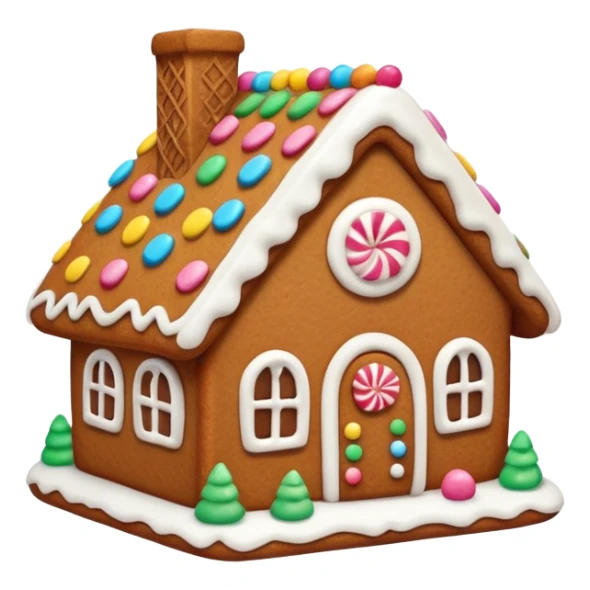 cute gingerbread house cookie with white icing sticker