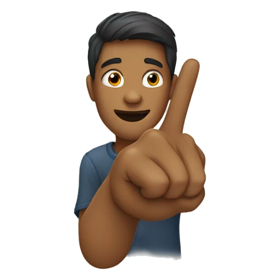 Person holding up a finger sticker