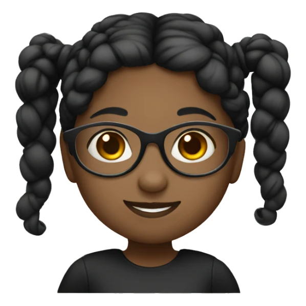 Black high pigtails girl with glasses sticker