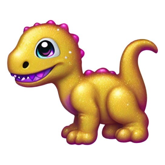 Lisa frank glitter baby dinosaur  sticker