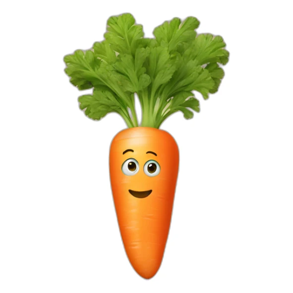 carrot shaped like the number 1 sticker