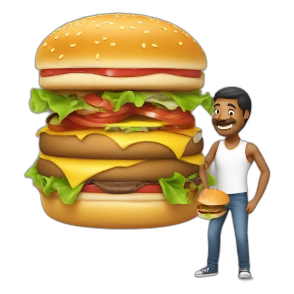deux homme qui se font un bisou sur un hamburger sticker