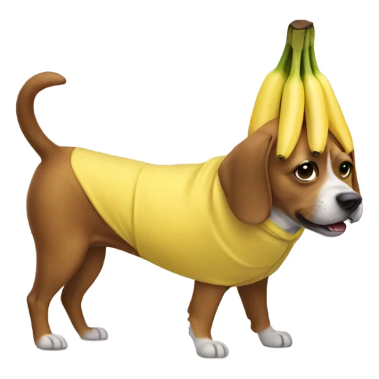 dog wearing a banana costume sticker