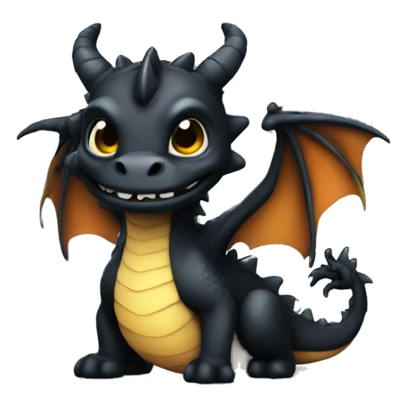 cute dragon in black as furia nocturna  sticker