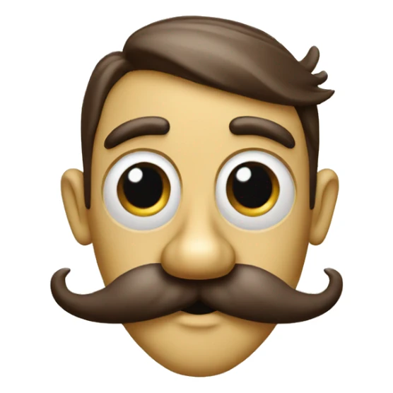 Pinocchio puppet with a long nose and mustache sticker