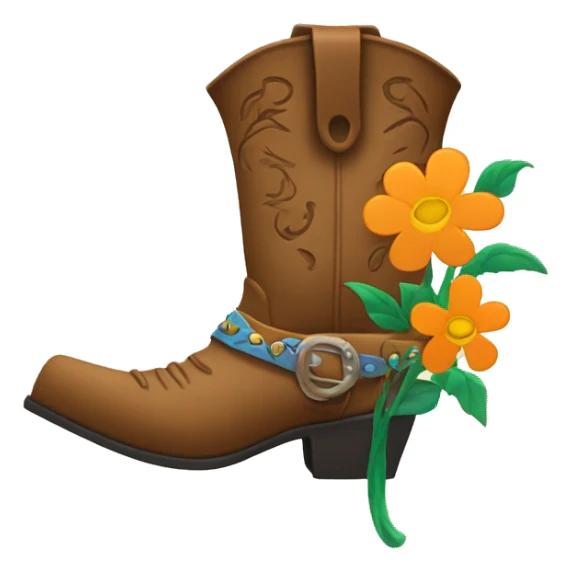 Cowboy boot with flowers growing out of it sticker