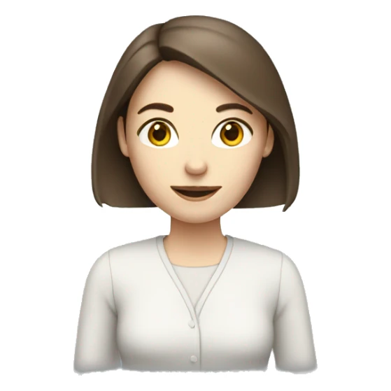 Pale brunette woman holding tablet sticker