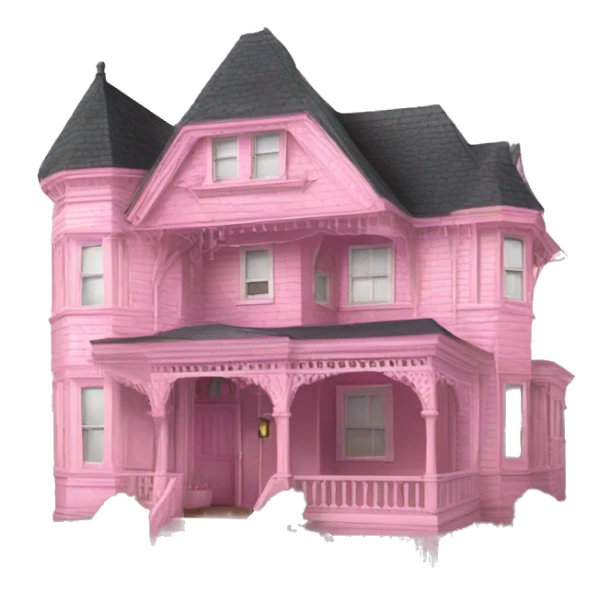 Pink queen anne House  sticker