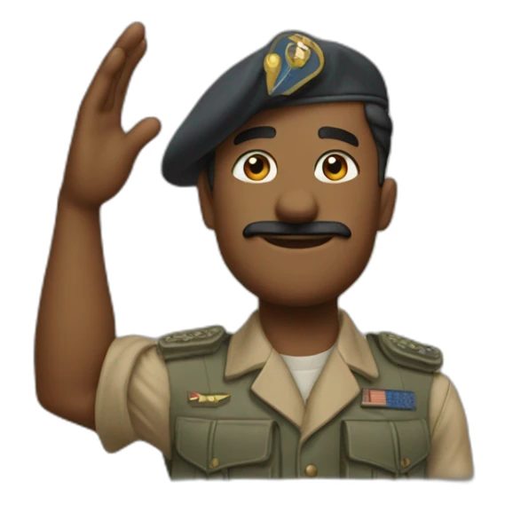 A man salutes wjth his hand like a soldier sol sticker