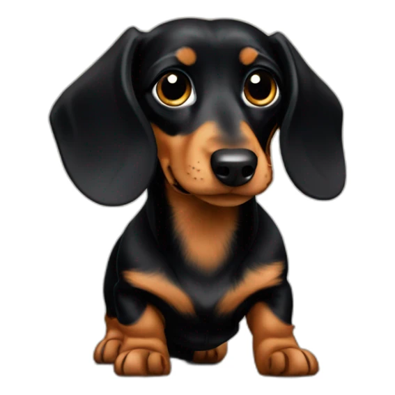 Long haired minature dachshund Black and tan zelda sticker