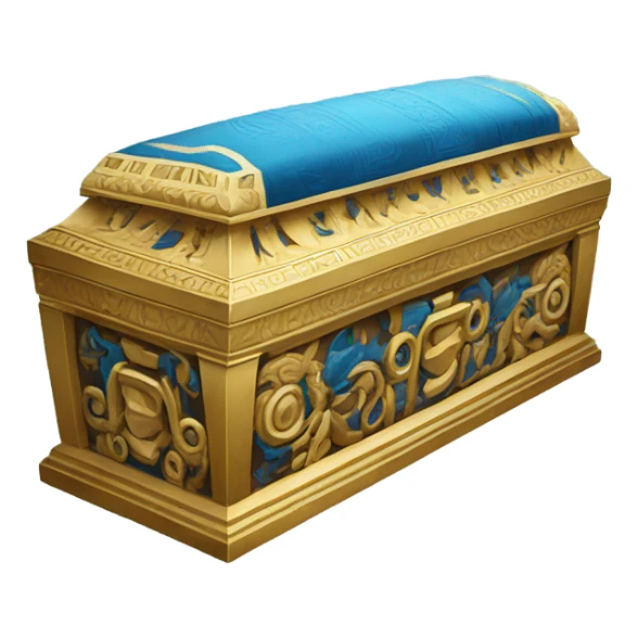 sarcophagus gold blue white black , full body  sticker