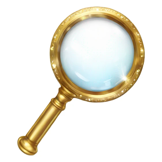 magnifying glass and sparkles sticker
