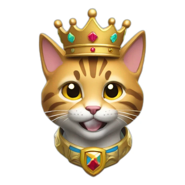 Un chat avec une couronne de victoire fortnite sticker