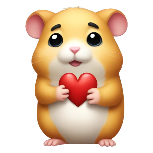 Sad hamster holding a broken heart  sticker