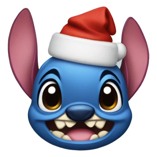 Stitch wearing a Christmas hat sticker