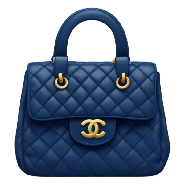 Dark blue classic chanel bag with legs sticker