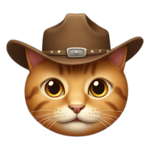 cat with a big smirk wearing a cowboy hat sticker