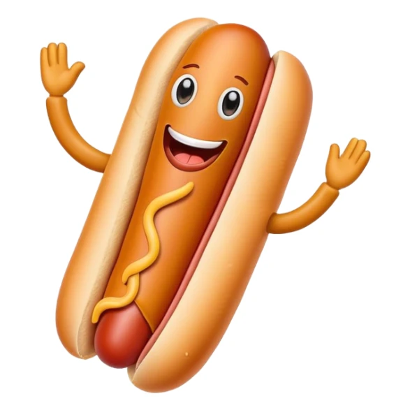 Smiling hotdog with arms and legs no mustard   sticker