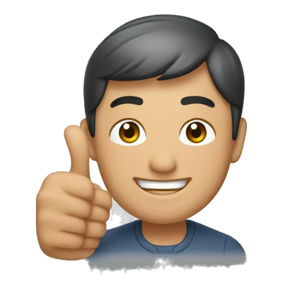 Smiling Kyrgyz man showing thumbs up  sticker