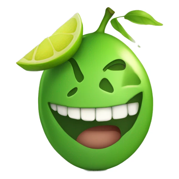 Labio con pintalabios de color verde con un limón entre los dientes sticker