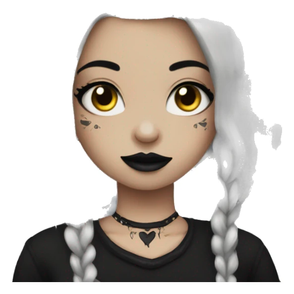 Trad goth girl, dressed in black, with piercings and tattoos sticker