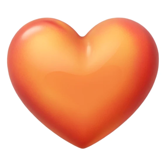 make an image of a peach colored heart emoji  that looks like an iPhone emoji. sticker