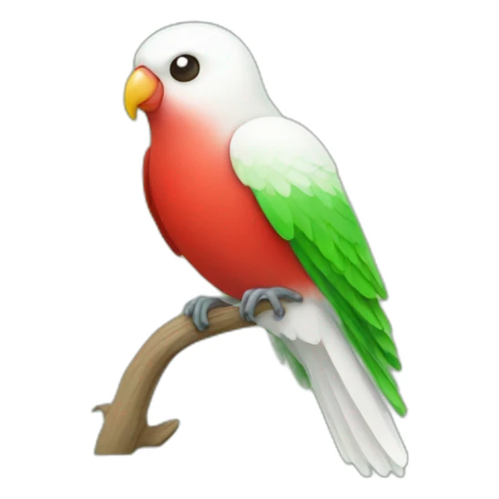 Red white and Green Love bird sticker