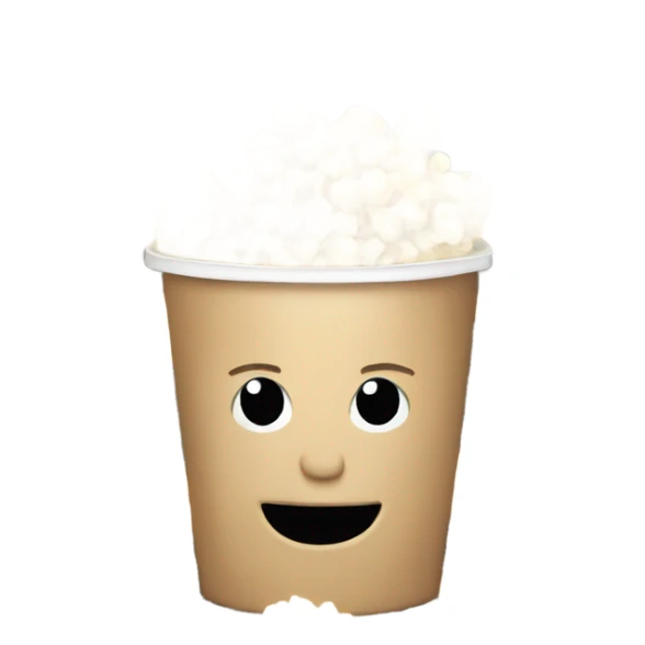 Head with lid open, popcorn instead of brain sticker