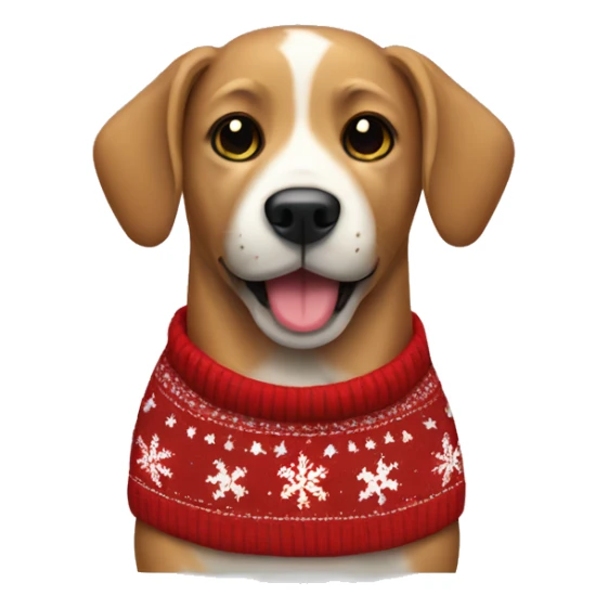 Dog with a ugly Christmas sweater on sticker
